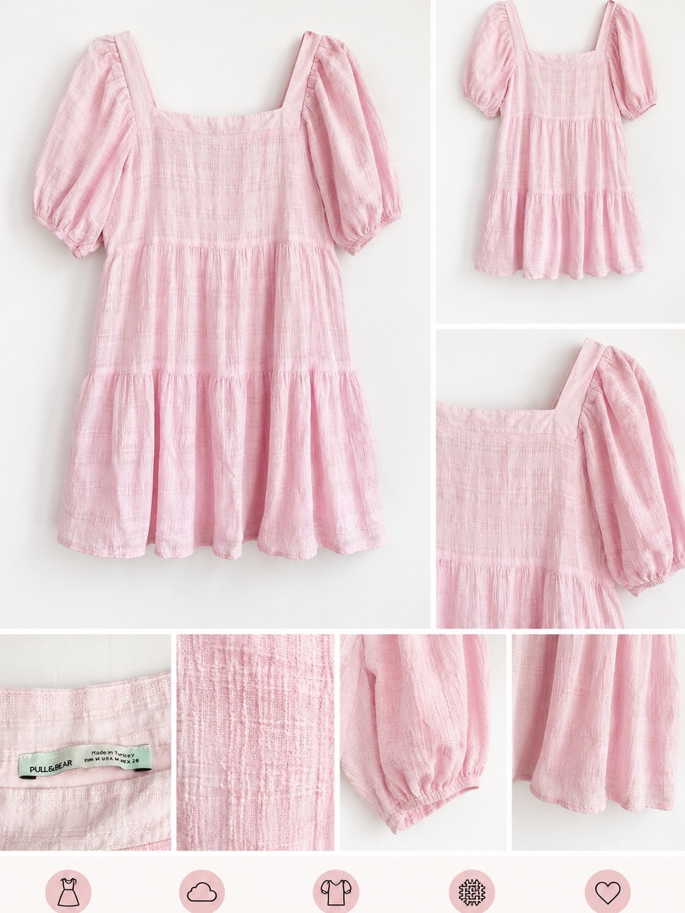 Pull & Bear Pink Babydoll Mini Dress | Size M
